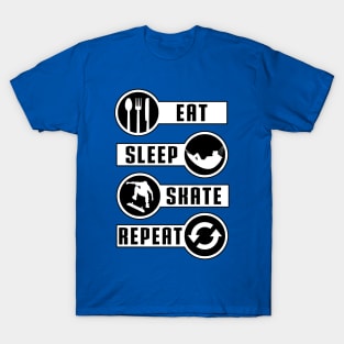 Eat Sleep Skate Repeat by Basement Mastermind T-Shirt